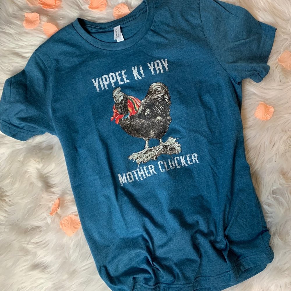 Heather Teal Crew Tee Motherclucker